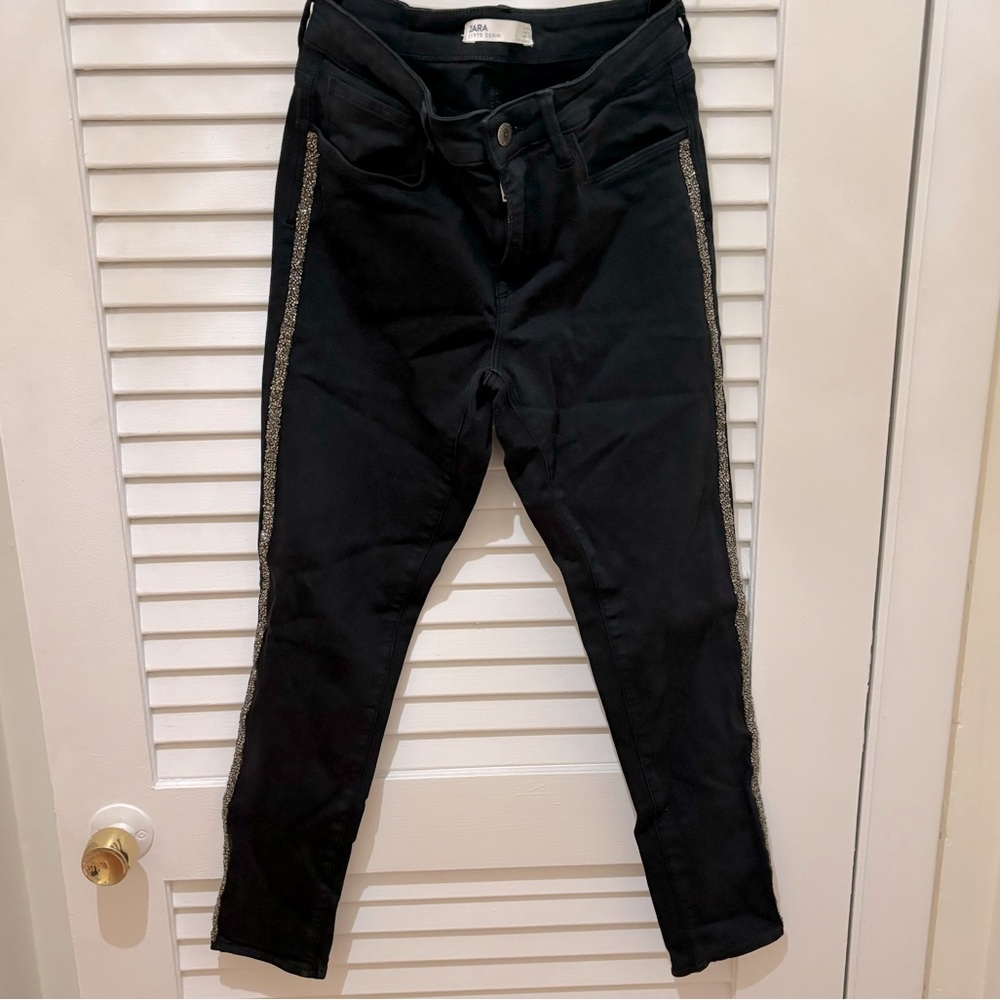 ZARA embellished black skinny jeans - Picture 2 of 5